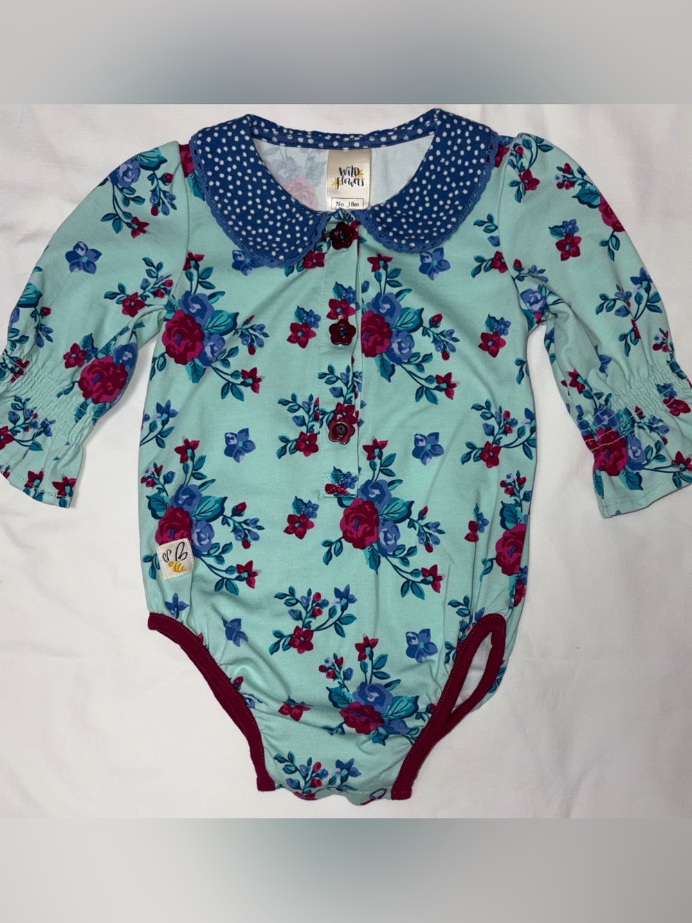 Wildflowers long sleeve floral bubble sz 18 months like new condition